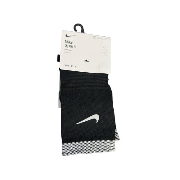 Nike Other - Nike Spark Reflective Dri-Fit Socks Mens 10-11.5 Black Crew Running 1 Pair NWT